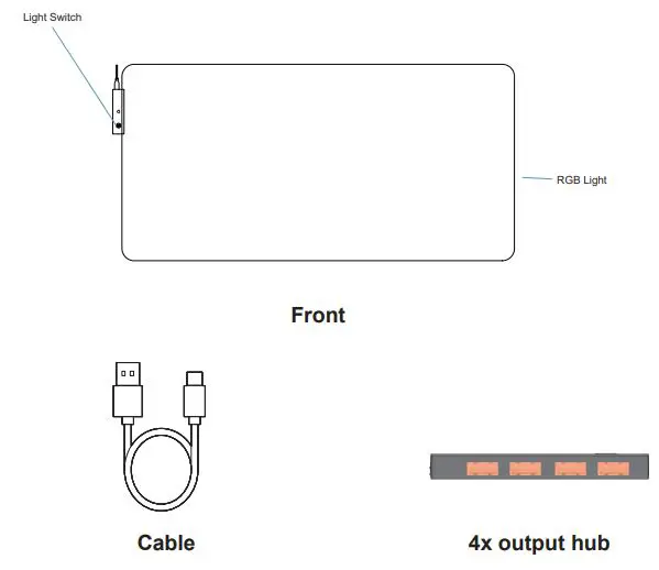 Typhoon PRO MP12 Gaming Mouse Pad with USB Hub Instruction Manual - Product Functions