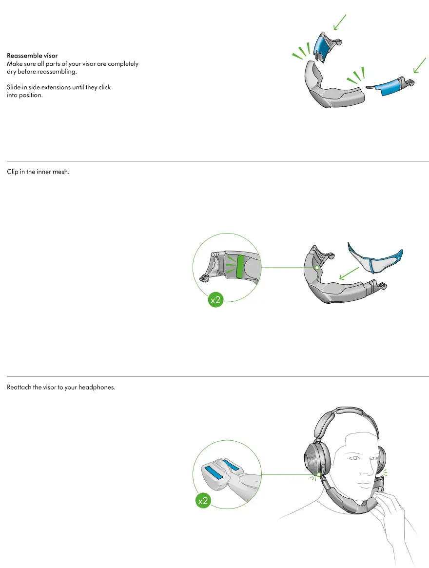 dyson zone Headphones with Air Purification - Reassembling your headphones