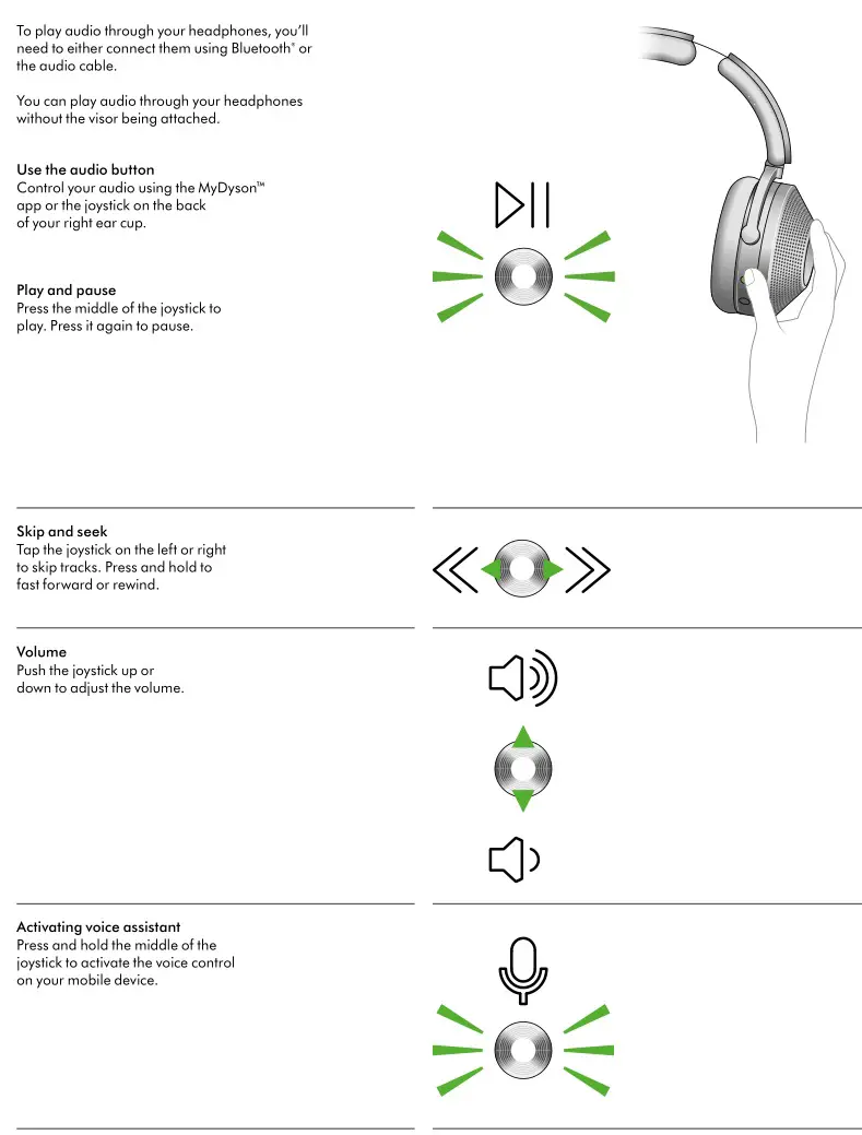 dyson zone Headphones with Air Purification - Using audio