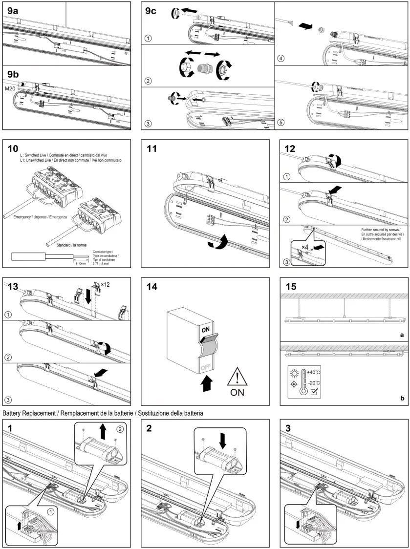 Kosnic AVO6FT60 W40 Integrated Batten with Emergency and Microwave Sensor - fig 2