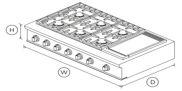 FISHER PAYKEL CPV2486GDNN Gas Rangetop with Griddle - Fig