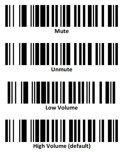POS-mate PM-BCU1D-B Corded USB Barcode Scanner - - Volume Settings