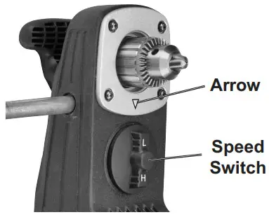 Bauer 64121 1 2 Inch Heavy Duty Right Angle Drill - Setting Speed