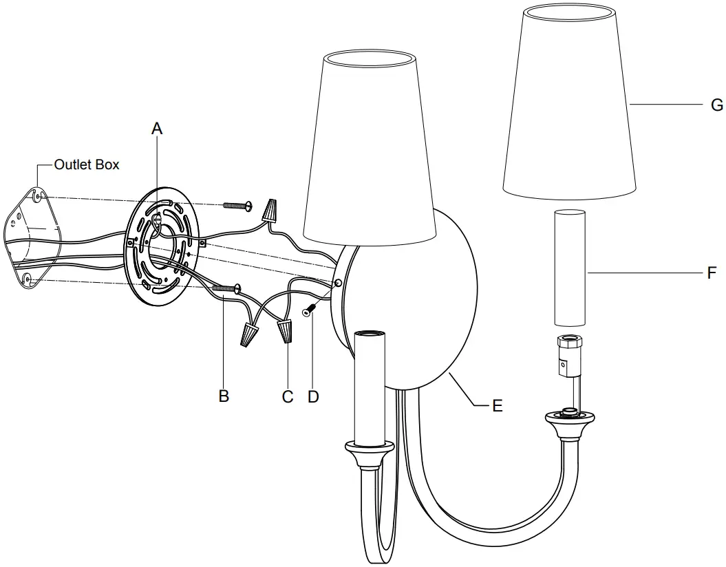 CRYSTORAMA PAY 922 VG Payton 2 Light Vibrant Gold Wall Mount - Outlet Box