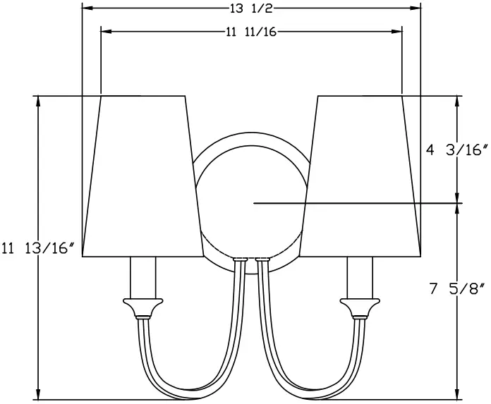 CRYSTORAMA PAY 922 VG Payton 2 Light Vibrant Gold Wall Mount - size