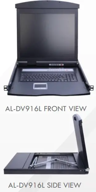 ANGUSTOS-AL-DV916L-18-51Inch16Port-PS-2-USBVGA-DualRail-LCD-KVM-Switch-fig-1
