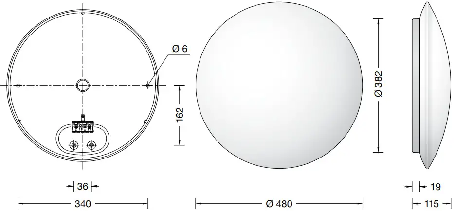 BEGA 50510 LED Ceiling and Wall Luminaire for Indoor Use