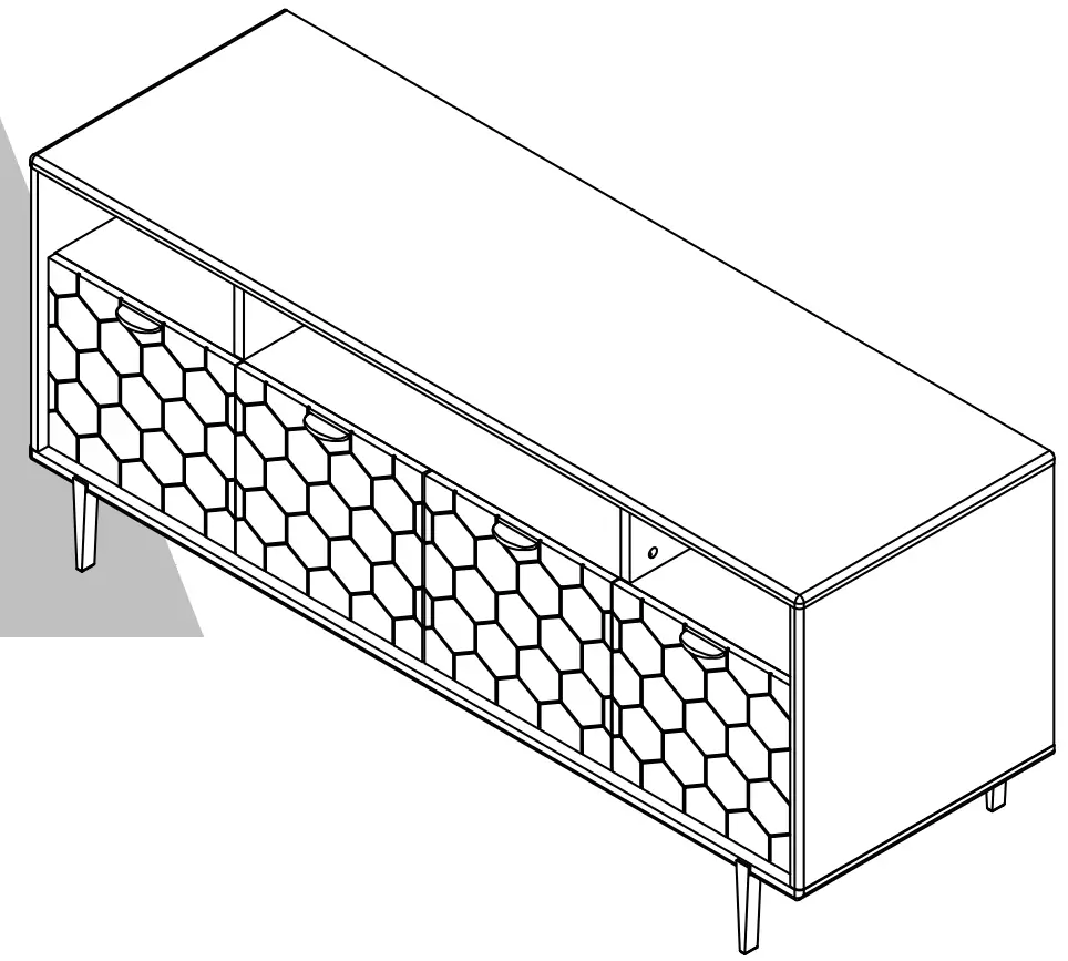 COSMOLIVING 810589008 59.6 Inch Olivia Black TV Stand