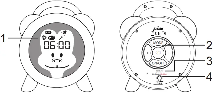 Alecto BC-100 Monkey Sleep Trainer Clock A4