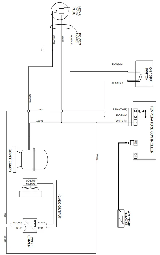 Perlick 8000B Ice Cream Cabinet - Wiring Diagram