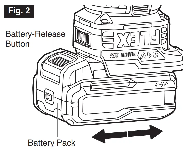 To Attach/detach Battery Pack (Fig. 2)
