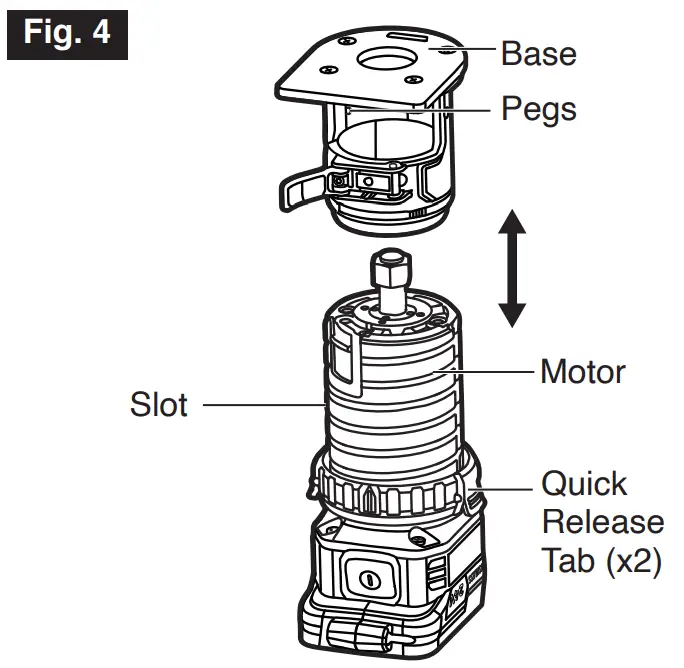 Installing And Removing The Base (Fig. 3 And 4)(FIG. 3 AND 4)