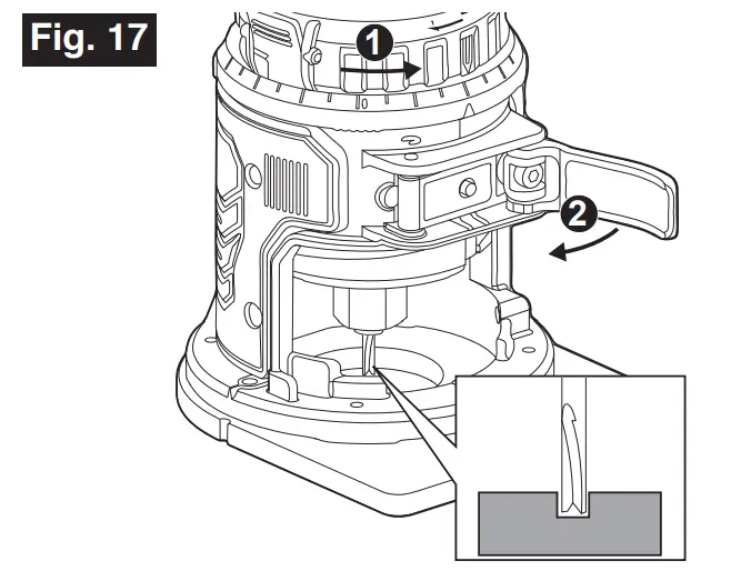 Adjusting The Depth Of Cut (Fig. 16 And 17)