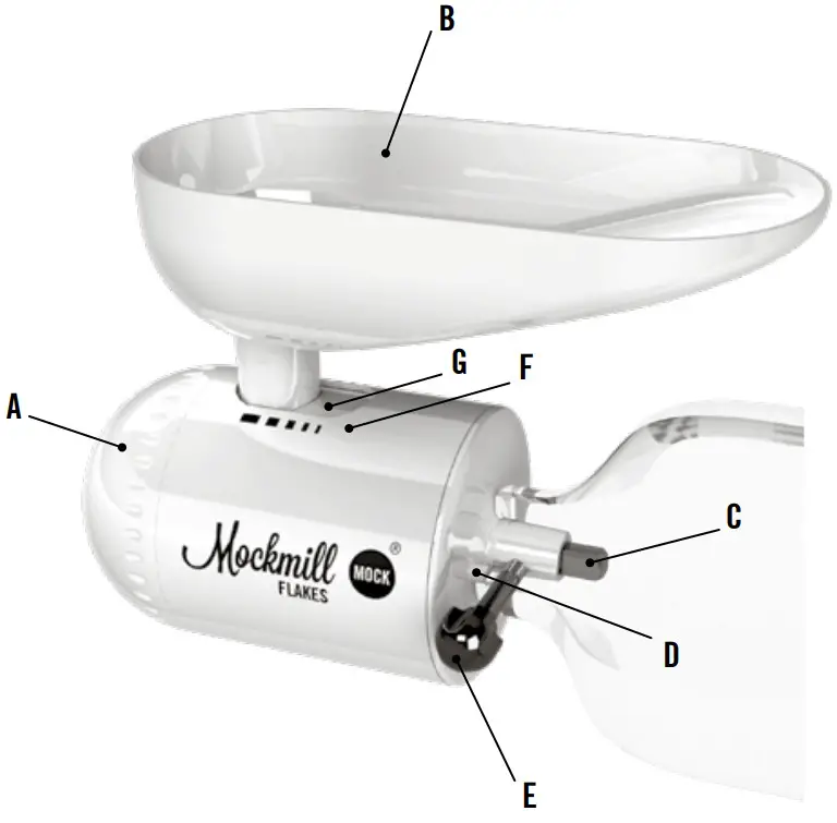 Mockmill Flakes Grain Mill Attachment For Stand Mixers - COMPONENTS
