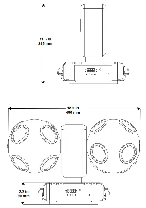 CHAUVET DJ Cosmos HP LED Sound Activated Effect Light - dimision