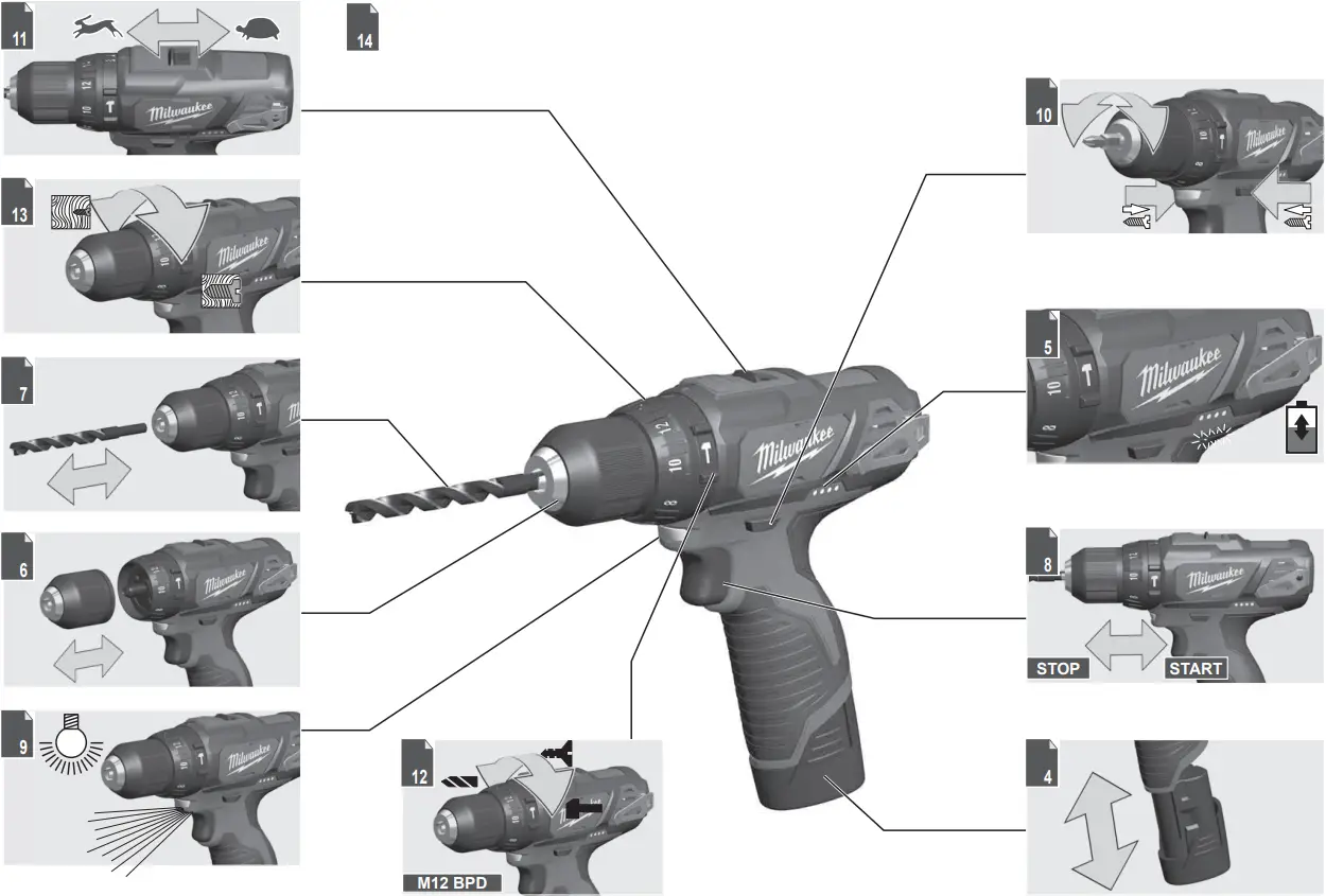 Milwaukee M12BDD Cordless Percussion Drill Driver - a1