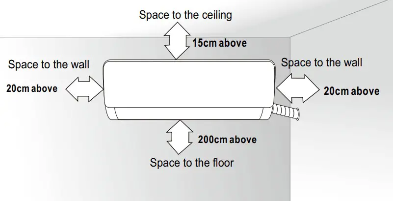VOX SFE09-AA Split Type Wall Mounted Air Conditioner - Dimension drawing