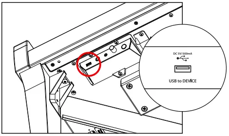 Connect the USB memory device