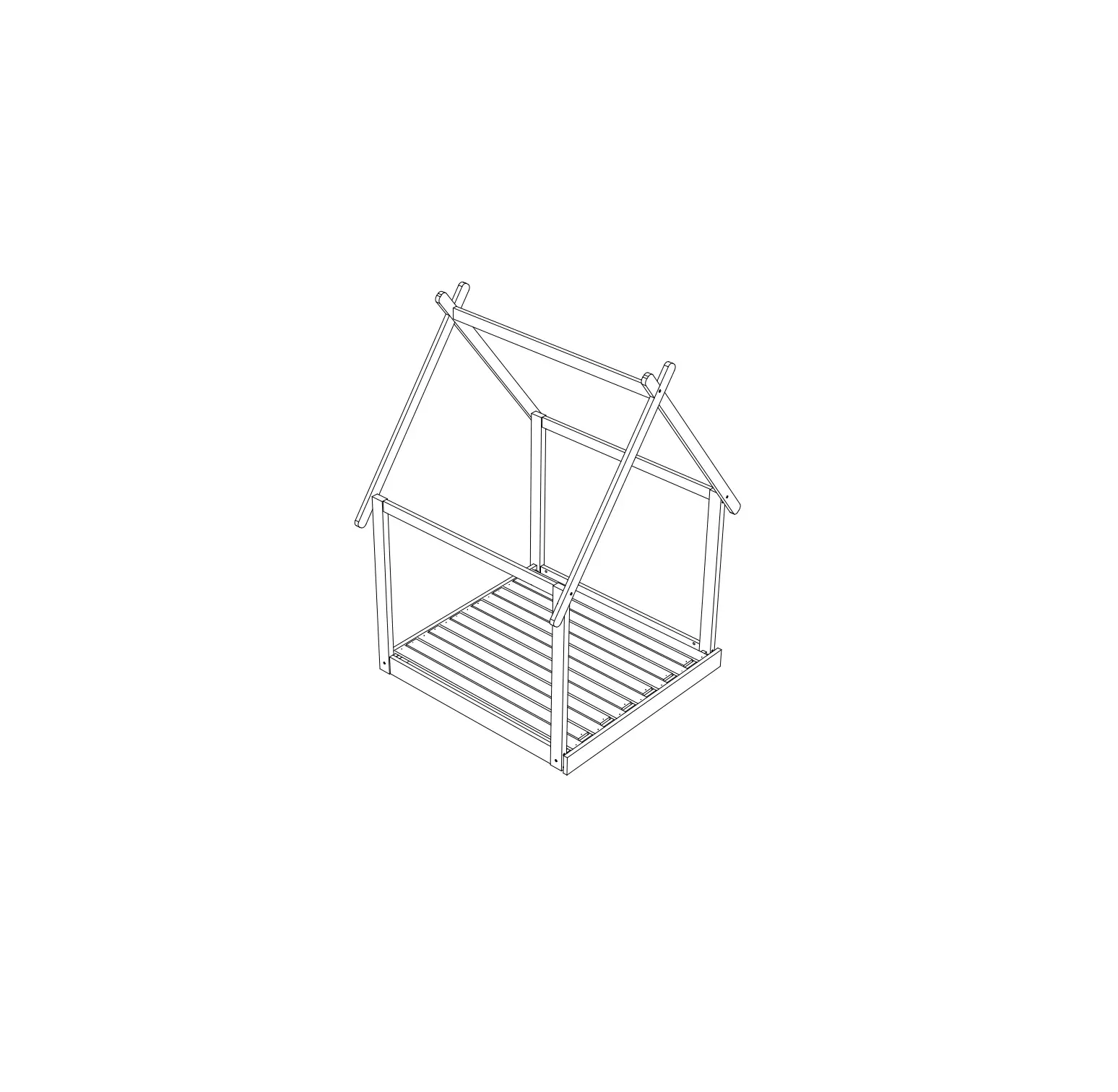 Moimhear Wf285319 House Bed 90 X 200 Cm Wooden Boys Girls Solid Wood Children's Bed Instructions