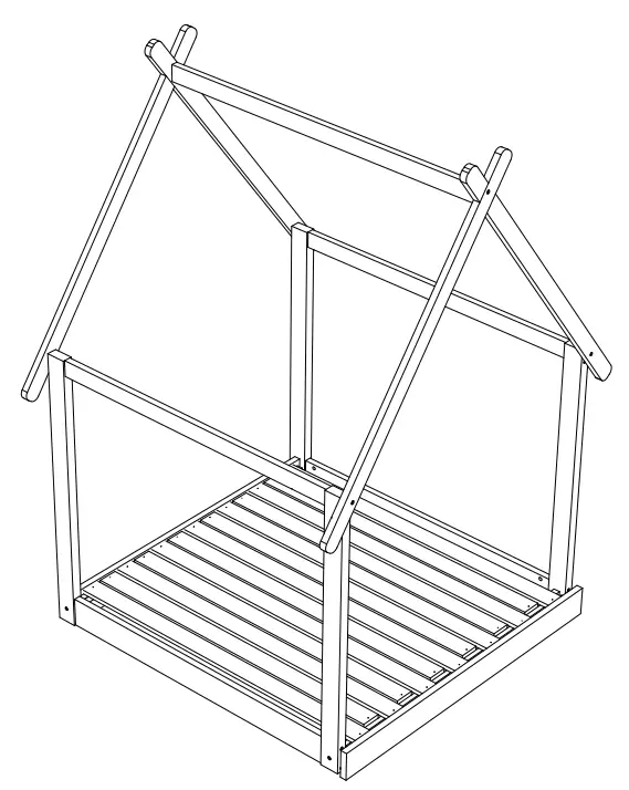 WF285319 House Bed 90 x 200 cm Wooden Boys Girls Solid Wood Children's Bed