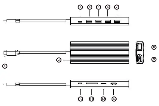 ADJ 143-00023 Usb-C Hub Dock User Manual-fig-1