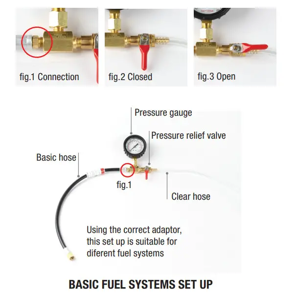 TRIDON 307300 Fuel Pressure Tester Kit - SET UP