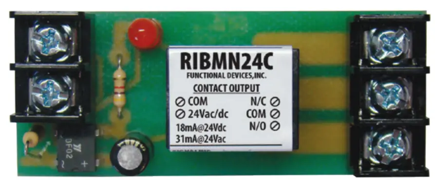 Functional Devices RIBMN24C 15 AMP Track Mount Control Relay -