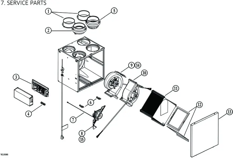 HVI ERVXXSHA1130 ERV and HRV Fresh Air Systems - SERVICE PARTS 1