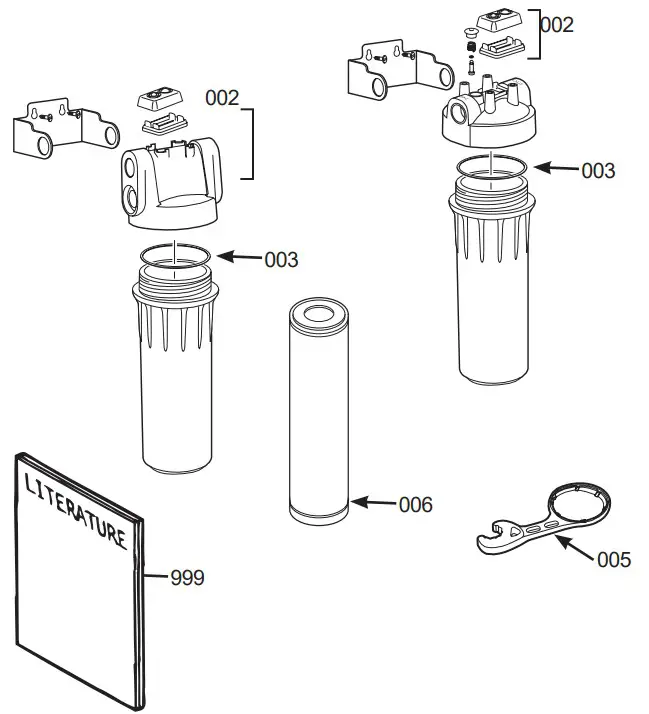 GE APPLIANCES GXWH20T Whole House Water Filtration System -parts list