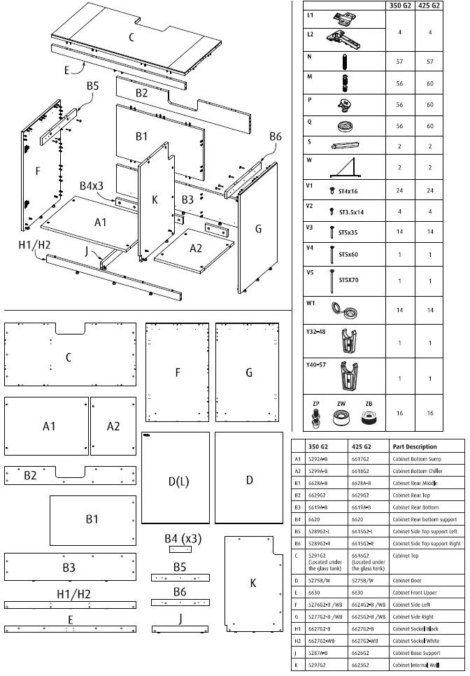Red-Sea-5299A-B-REEFER-350-and-425-G2-Cabinet-and-Aquarium-fig-2