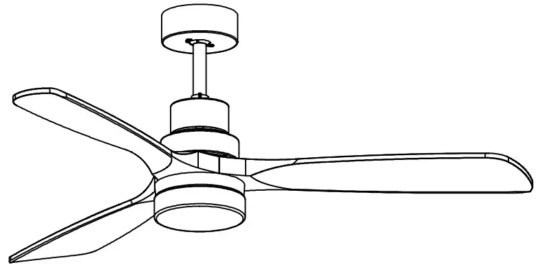 Logmey LM FAN01 LED Indoor Red Wood Color Ceiling Fan -