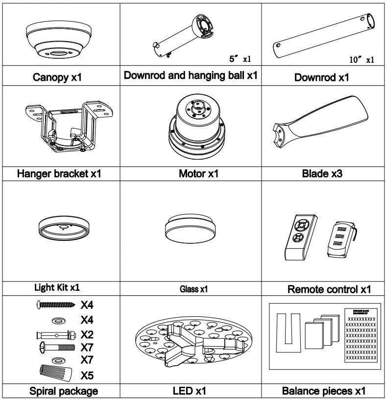 Logmey LM FAN01 LED Indoor Red Wood Color Ceiling Fan - fig 1