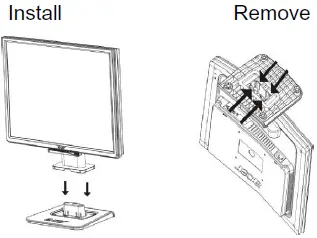 Acer-AL1716-LED-Installing-and-Removing-the-Swivel-Base-Fig-1
