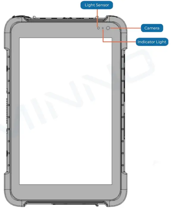 MINNO A8 Resilient 8 Inch Android Rugged Tablet - Front