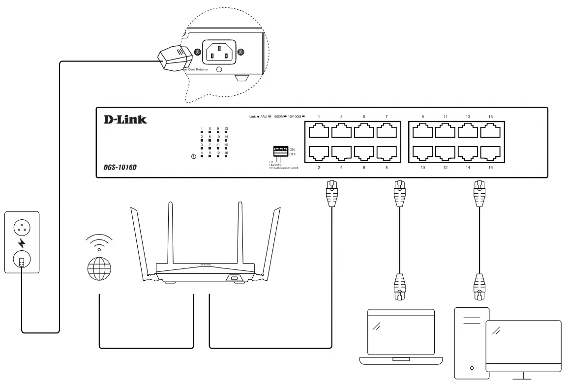 D-Link 1016D D Unmanaged Desktop Switch - fig 1
