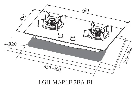 LIVINOX LGH-MAPLE 2BA-BL 2 Burner Glass Hob - valve 9
