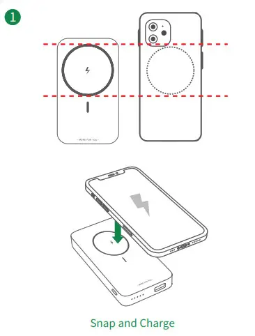 UGREEN PB206 10000mAh Magnetic Wireless Power Bank - Snap and Charge