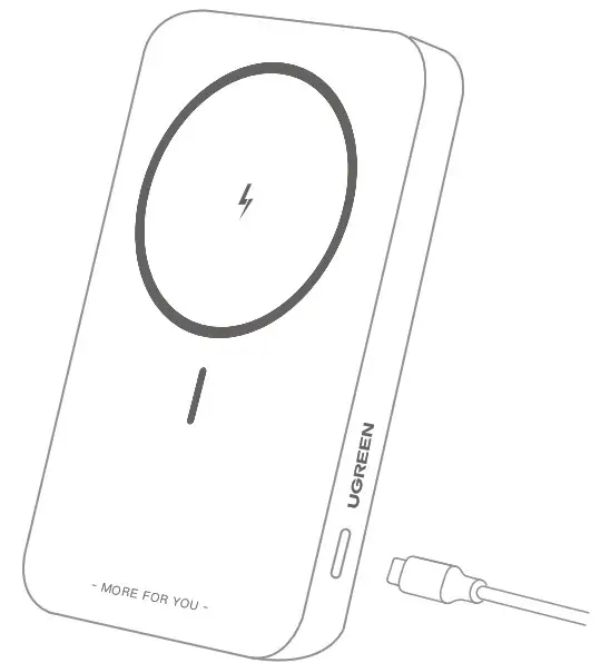 UGREEN PB206 10000mAh Magnetic Wireless Power Bank - charge