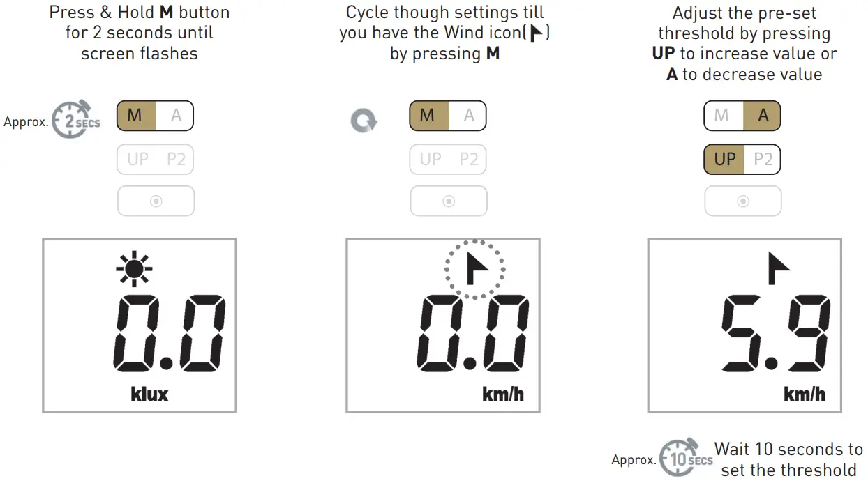 ROLLEASE ACMEDA AUTOMATE Solar Powered Wind and Light Sensor - SETUP
