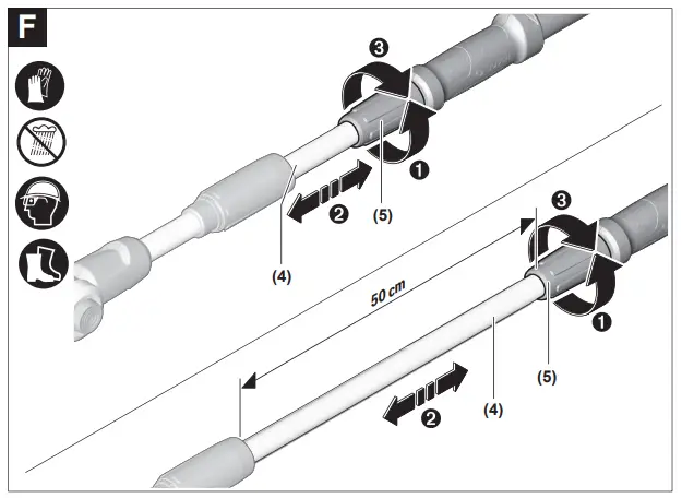 Adjusting the telescopic height