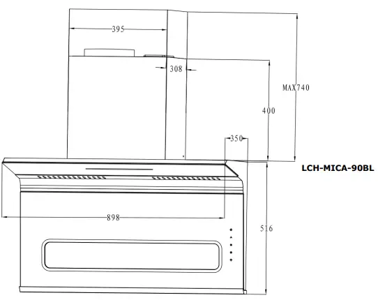 LIVINOX-LIVINOX-LCH-MICA-90BL-L-Shape-Hood-FIG-1