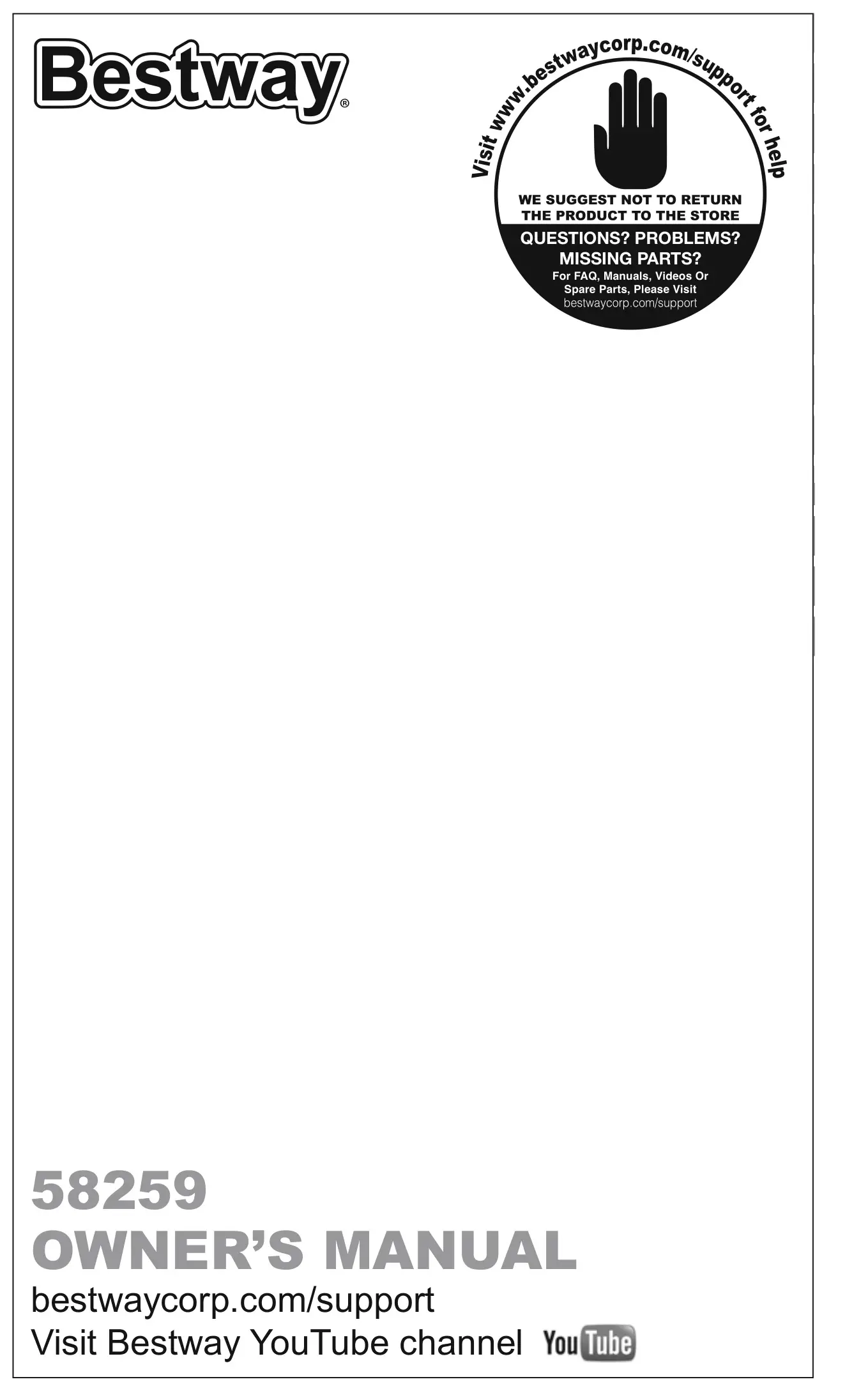 Bestway 58259 Pool Heater Owner's Manual