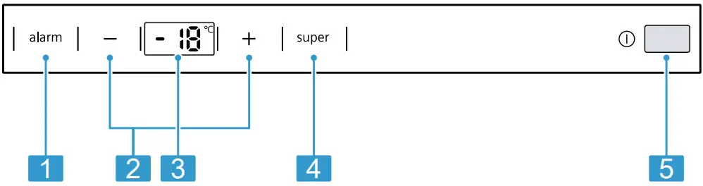 SIEMENS GSN iQ500 Upright Freezer - Control panel