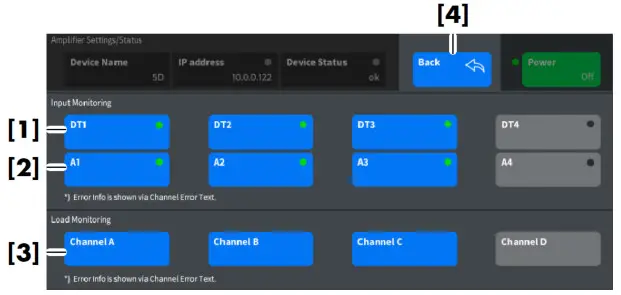 d b audiotechnik TI 321 1.3 En Crestron Module For D and B Four Channel Amplifiers - Load monitoring