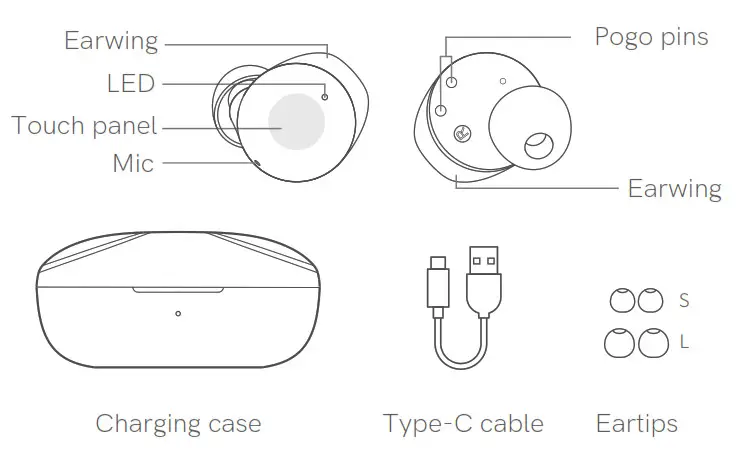 QCY T17S True Wireless Earbuds - Eartips