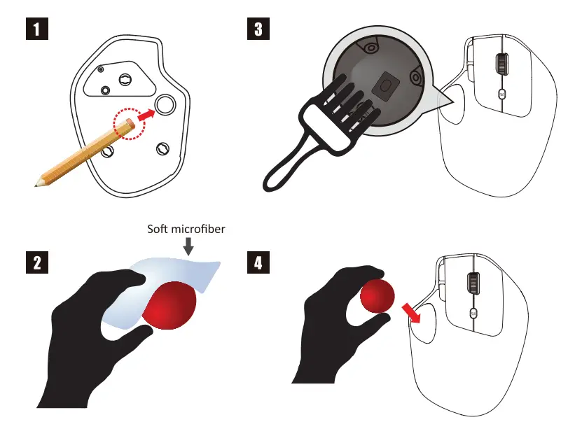 perixx PERIMICE 520 Wired Ergonomic Trackball Mouse - Button2