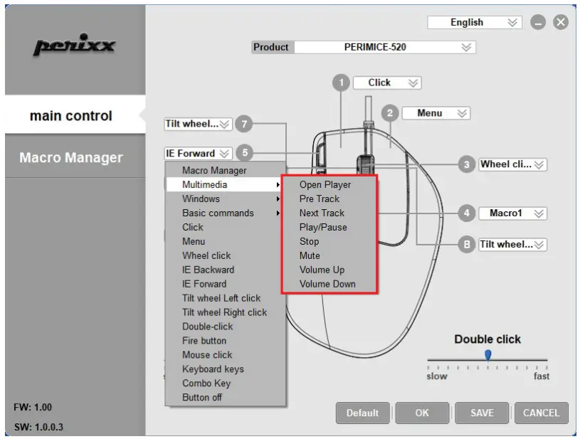 perixx PERIMICE 520 Wired Ergonomic Trackball Mouse - Micro 1