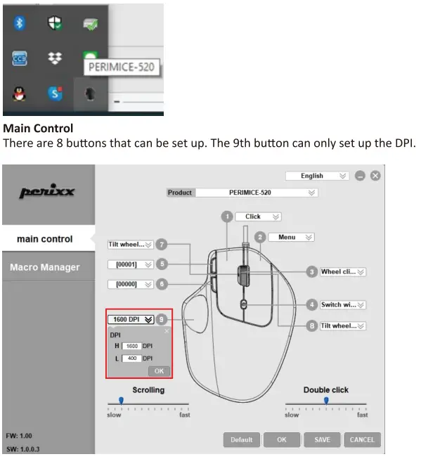 perixx PERIMICE 520 Wired Ergonomic Trackball Mouse - Set up