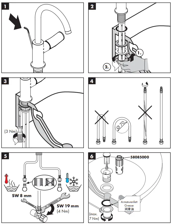 hansgrohe Rebris S 210 72536XXX Washbasin Mixers - Figure