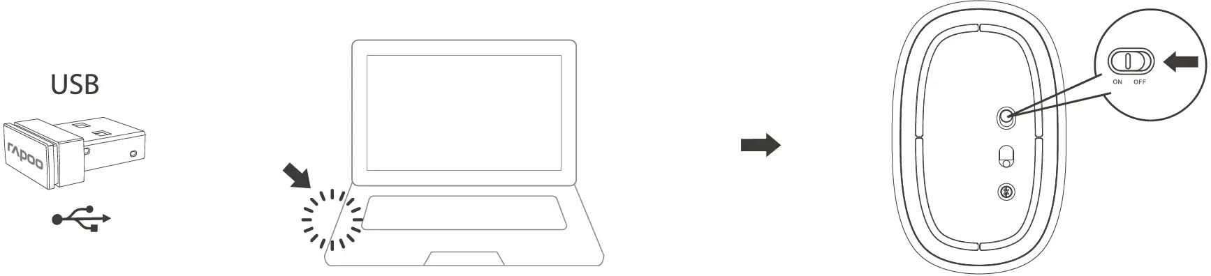 rapoo B0BFR5TK9C Dual-Mode Bluetooth Mouse 4